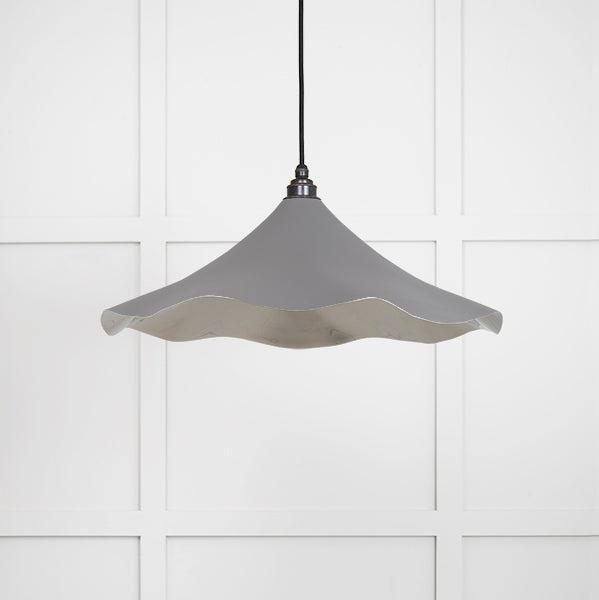 Smooth Nickel Flora Pendant in Bluff | From The Anvil-Ceiling Pendants-Yester Home