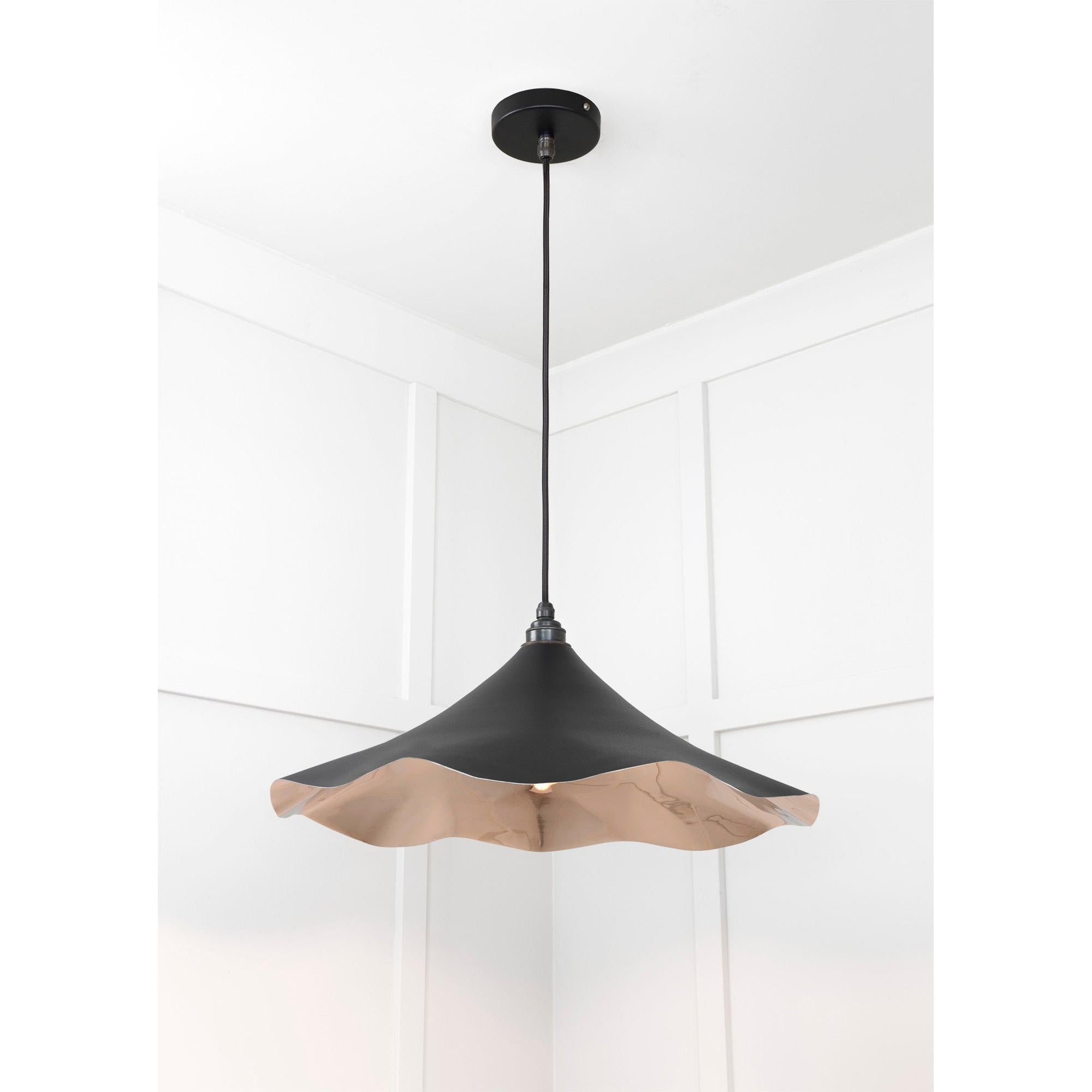 Smooth Nickel Flora Pendant in Elan Black | From The Anvil - Ceiling Lights - From The Anvil - Yester Home