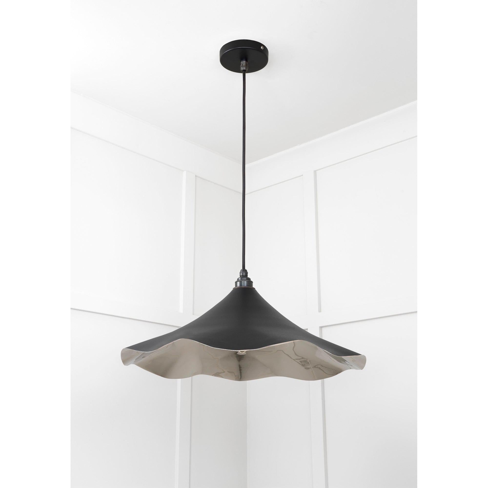 Smooth Nickel Flora Pendant in Elan Black | From The Anvil - Ceiling Lights - From The Anvil - Yester Home