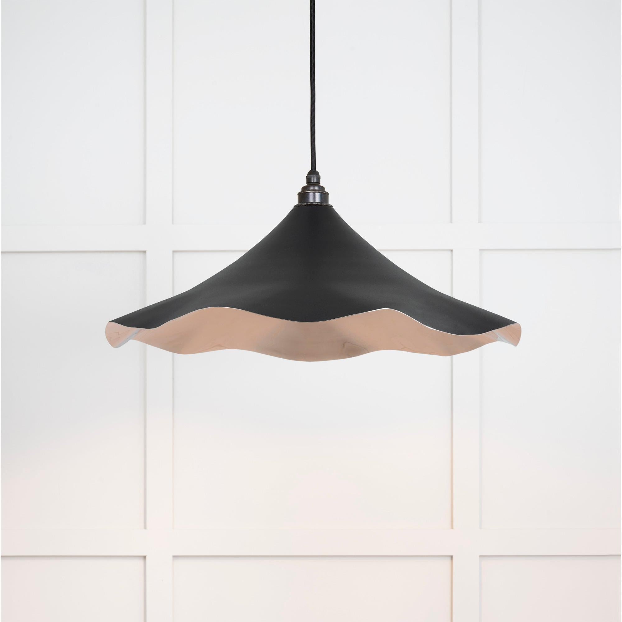 Smooth Nickel Flora Pendant in Elan Black | From The Anvil - Ceiling Lights - From The Anvil - Yester Home