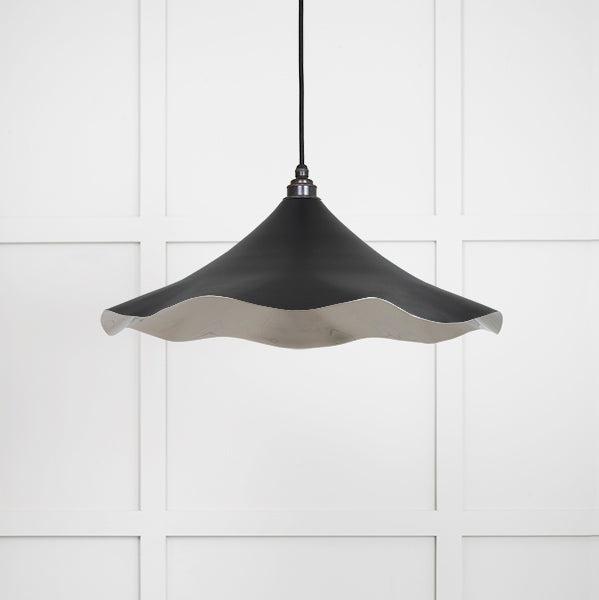Smooth Nickel Flora Pendant in Elan Black | From The Anvil-Ceiling Pendants-Yester Home