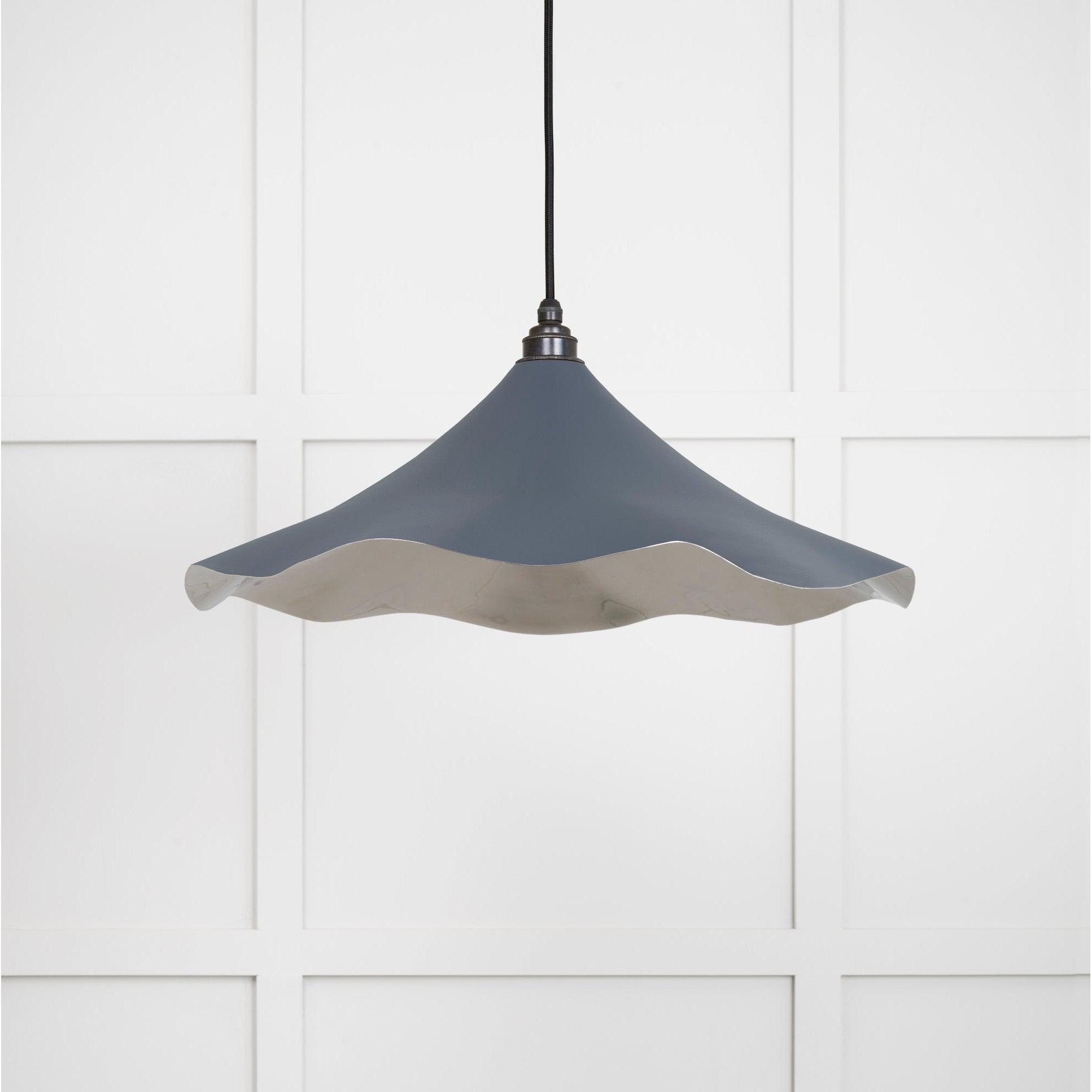 Smooth Nickel Flora Pendant in Slate | From The Anvil-Ceiling Pendants-Yester Home