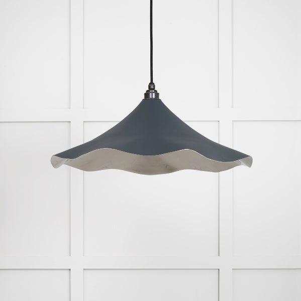 Smooth Nickel Flora Pendant in Soot | From The Anvil-Ceiling Pendants-Yester Home