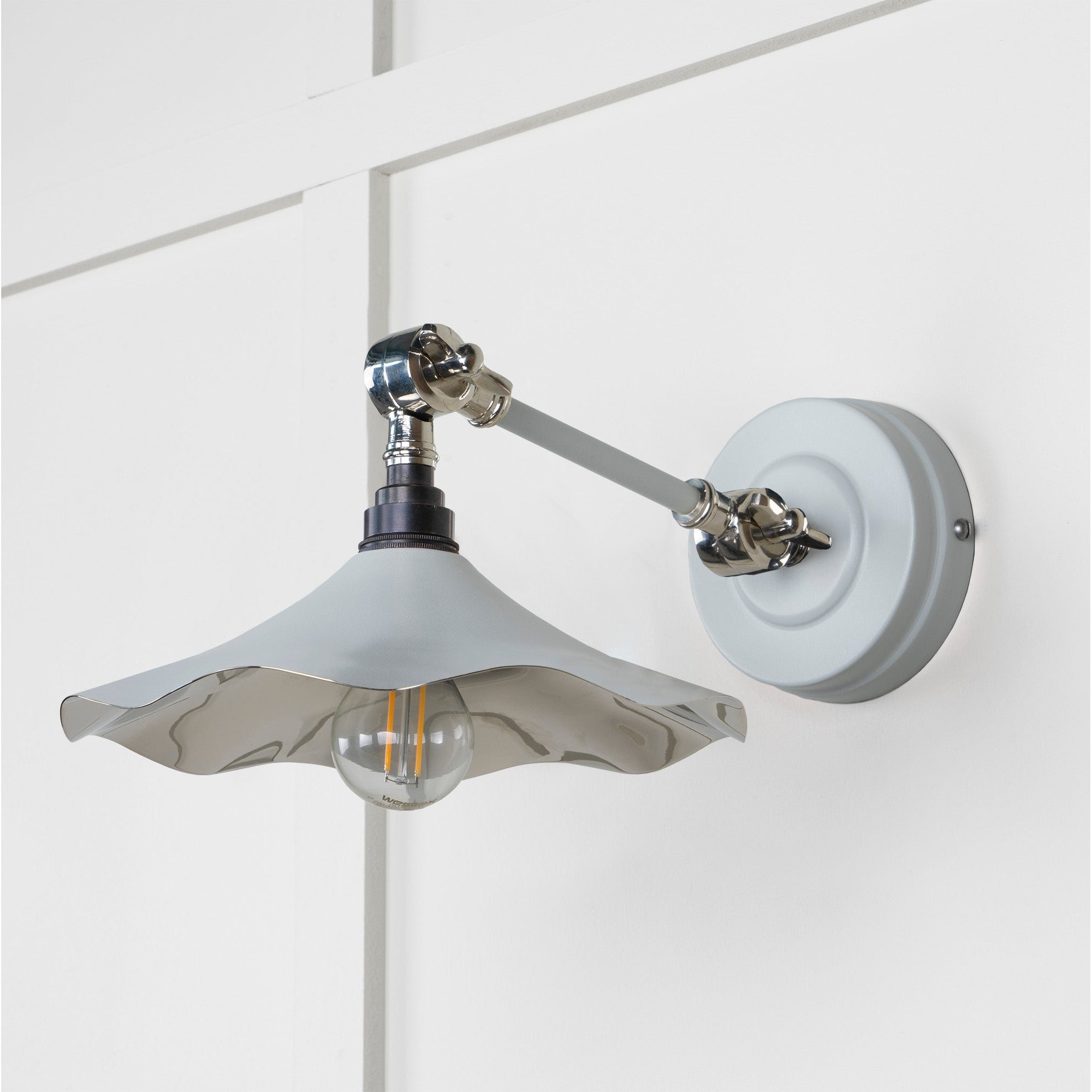 Smooth Nickel Flora Wall Light in Birch | From The Anvil-Wall Lights-Yester Home