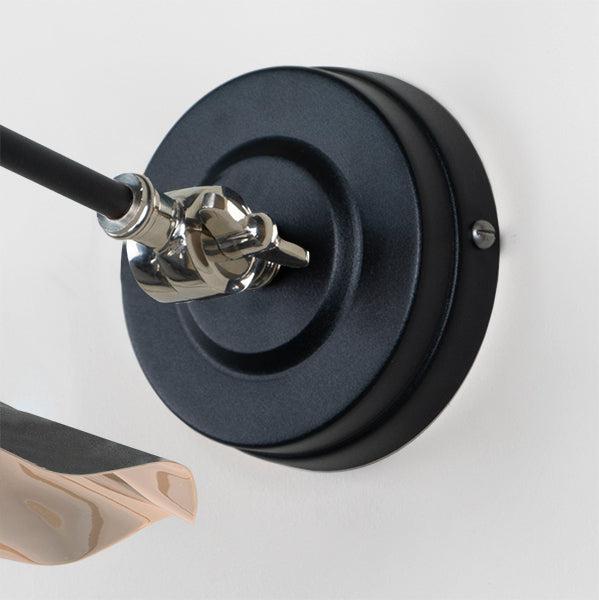 Smooth Nickel Flora Wall Light in Elan Black | From The Anvil-Wall Lights-Yester Home