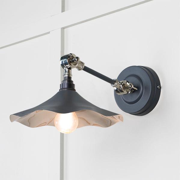 Smooth Nickel Flora Wall Light in Slate | From The Anvil