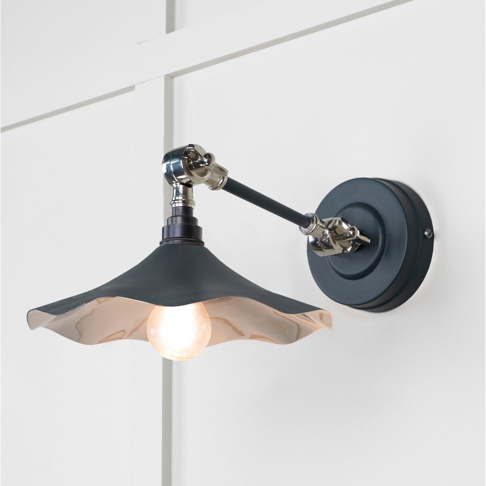 Smooth Nickel Flora Wall Light in Soot | From The Anvil - Wall Lights - From The Anvil - Yester Home