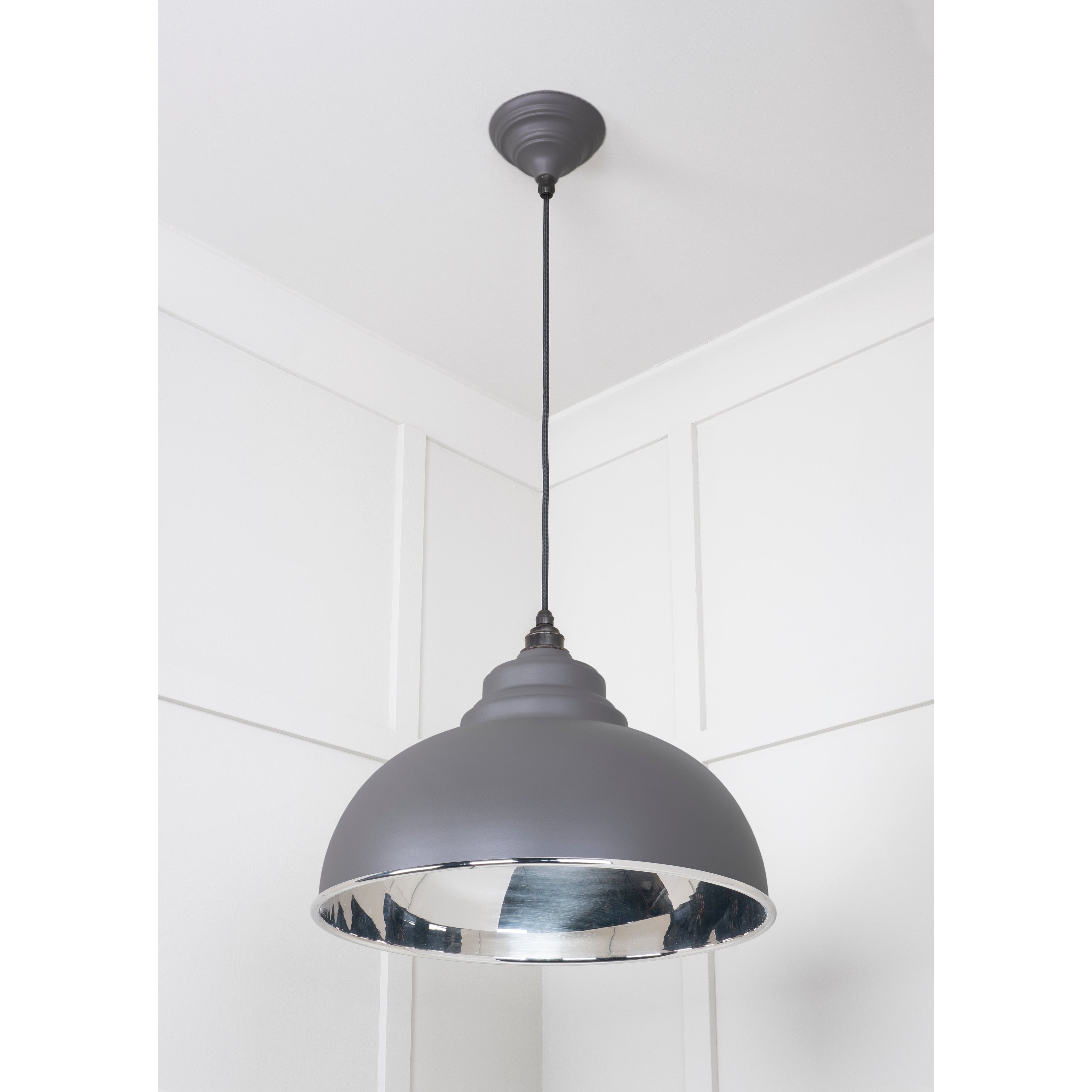 Smooth Nickel Harborne Pendant in Bluff | From The Anvil-Harborne-Yester Home