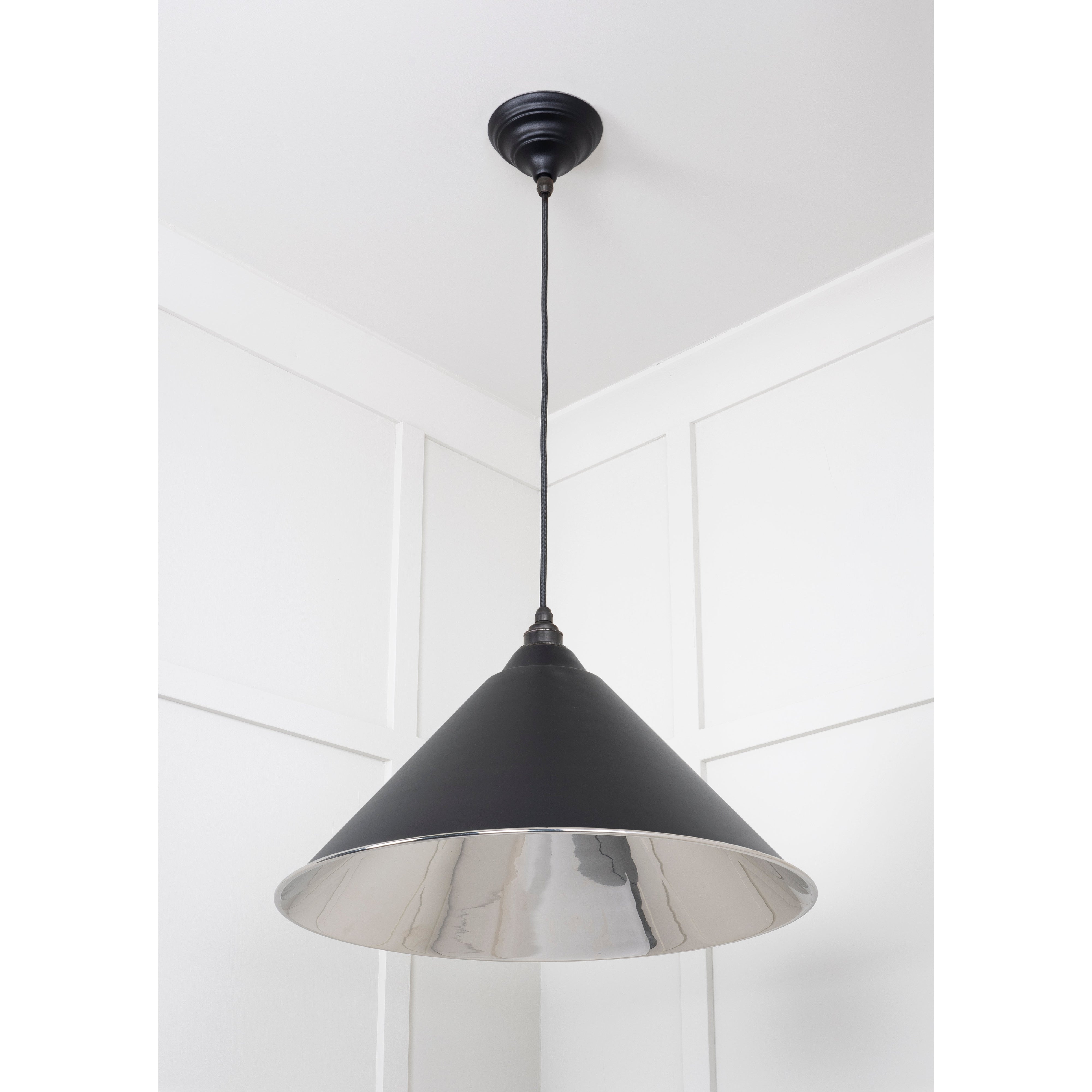 Smooth Nickel Hockley Pendant in Elan Black | From The Anvil-Hockley-Yester Home