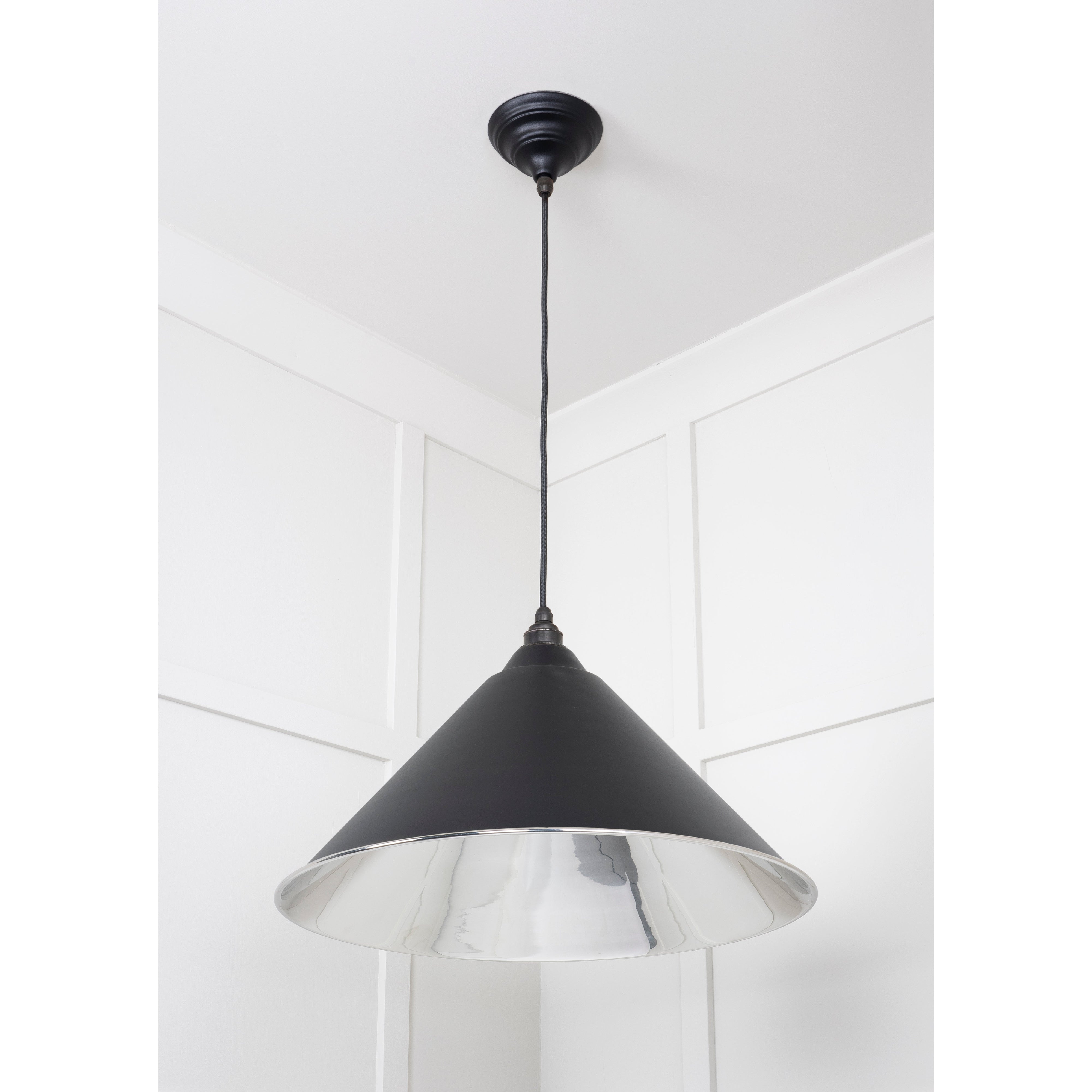 Smooth Nickel Hockley Pendant in Elan Black | From The Anvil-Hockley-Yester Home