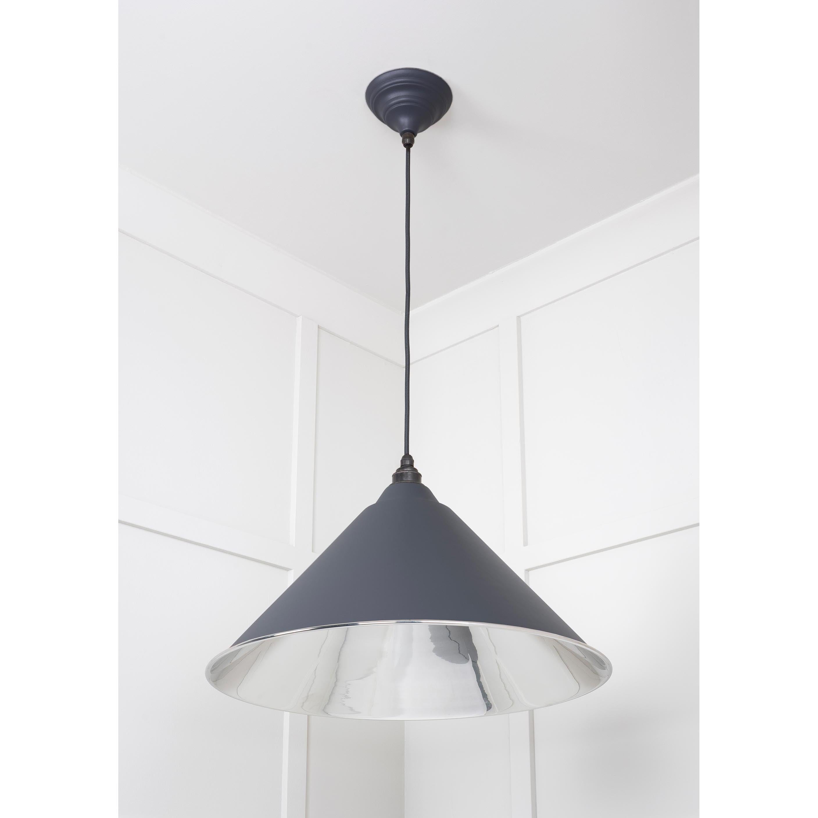 Smooth Nickel Hockley Pendant in Slate | From The Anvil - Hockley - From The Anvil - Yester Home