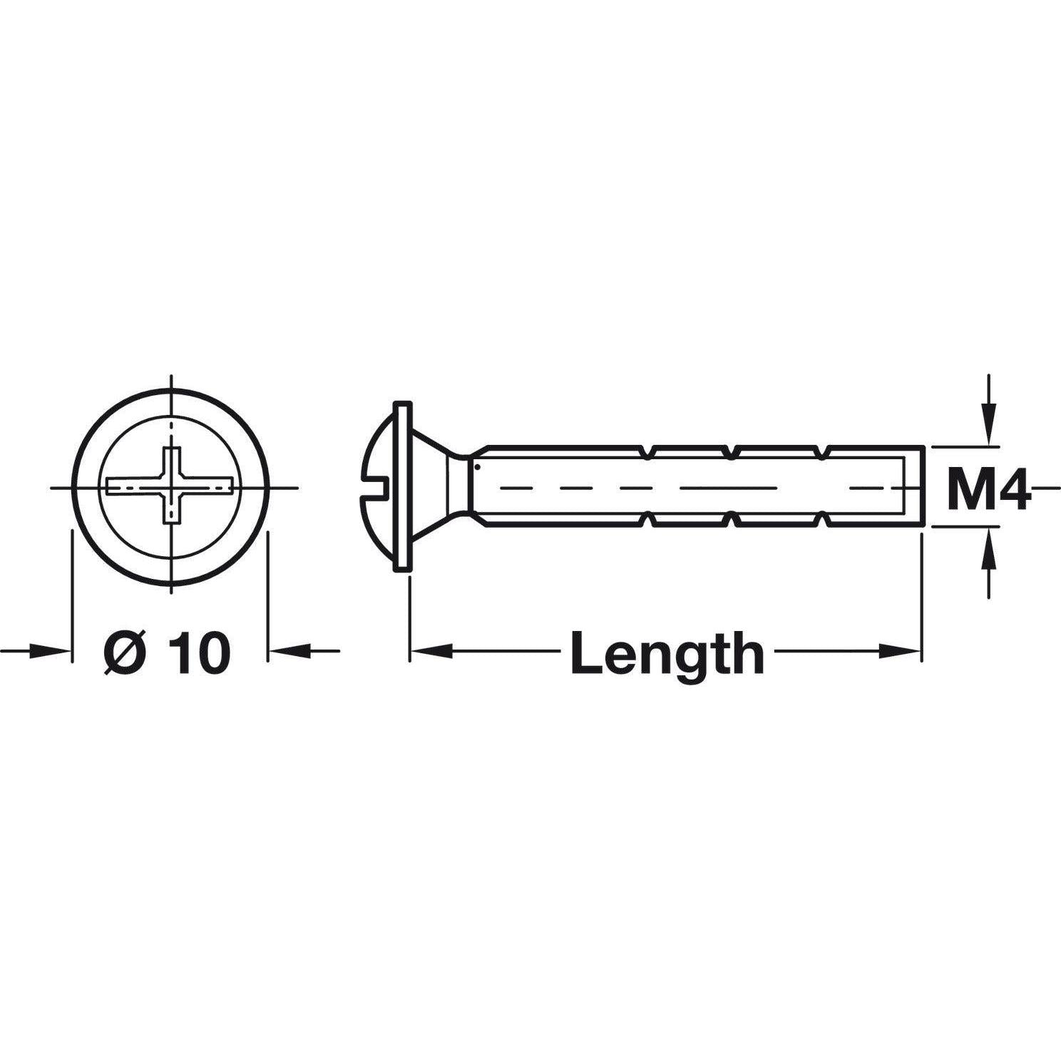 Snap Off Screw, M4 Thread 20 - 45mm - Screws & Bolts - Hafele - Yester Home