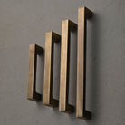 Solid Aged Brass Square Bar Pull Handles | 4 Sizes-Cabinet Handles-Yester Home