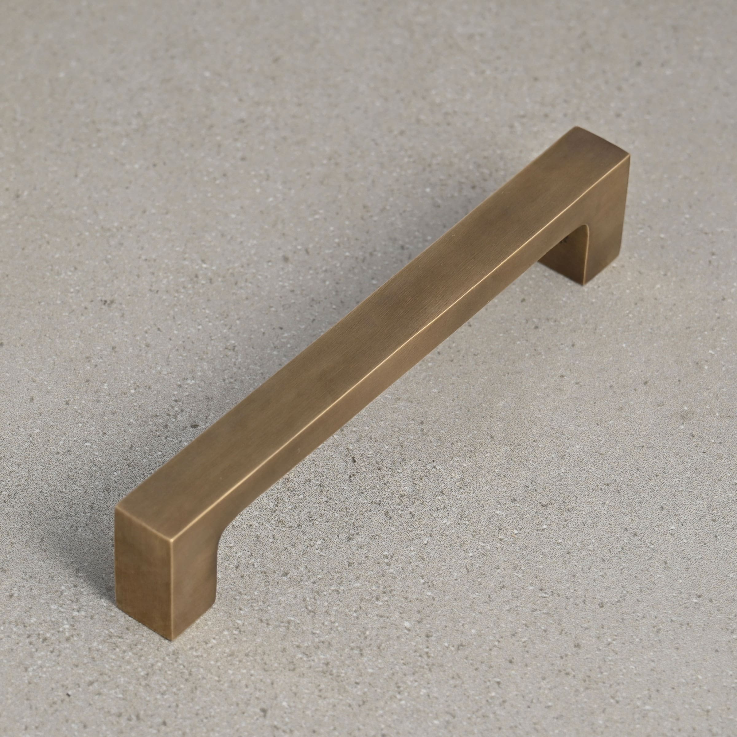 Solid Aged Brass Square Bar Pull Handles | 4 Sizes-Cabinet Handles-Yester Home