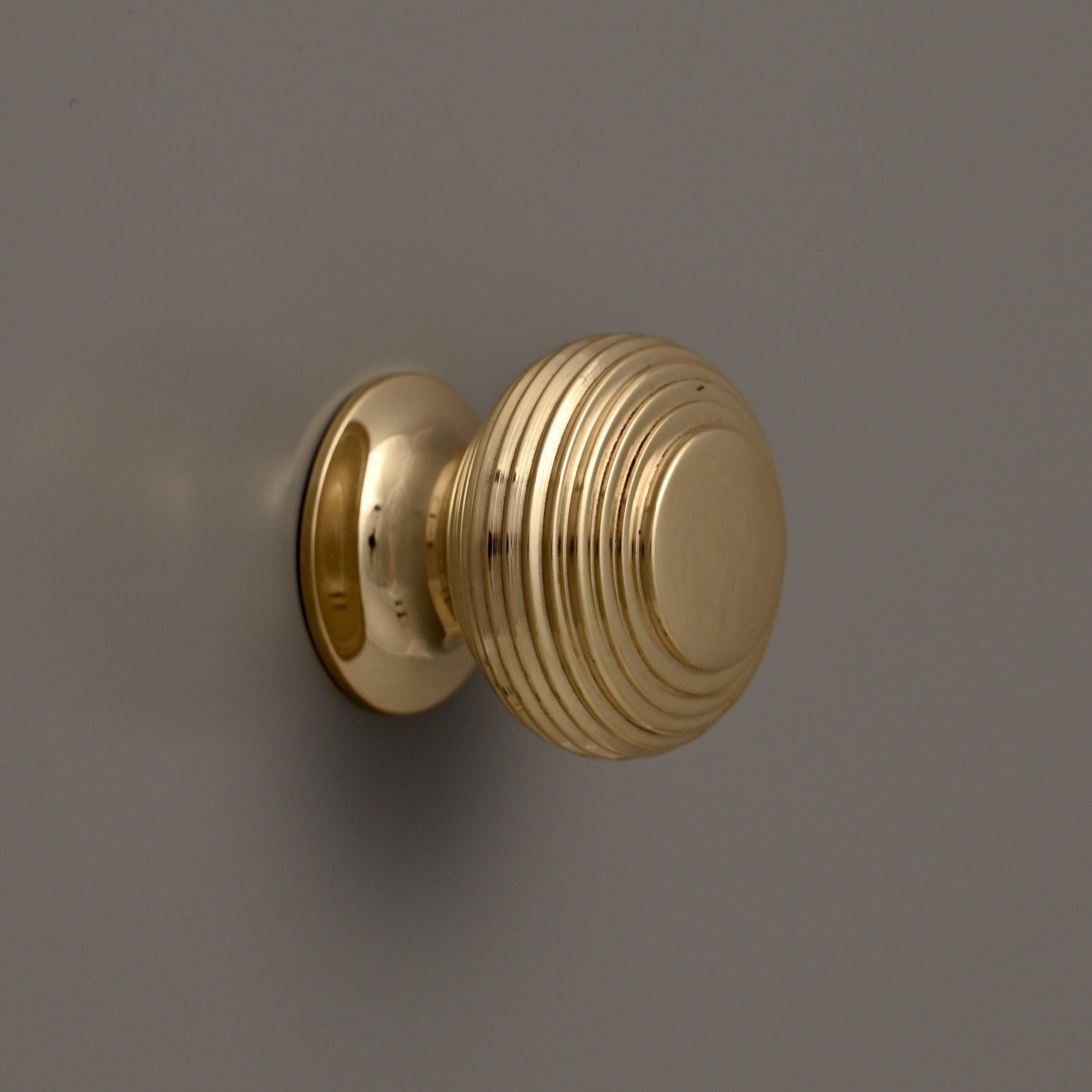 Solid Brass Beehive Cupboard Knobs-Cabinet Knobs-Yester Home