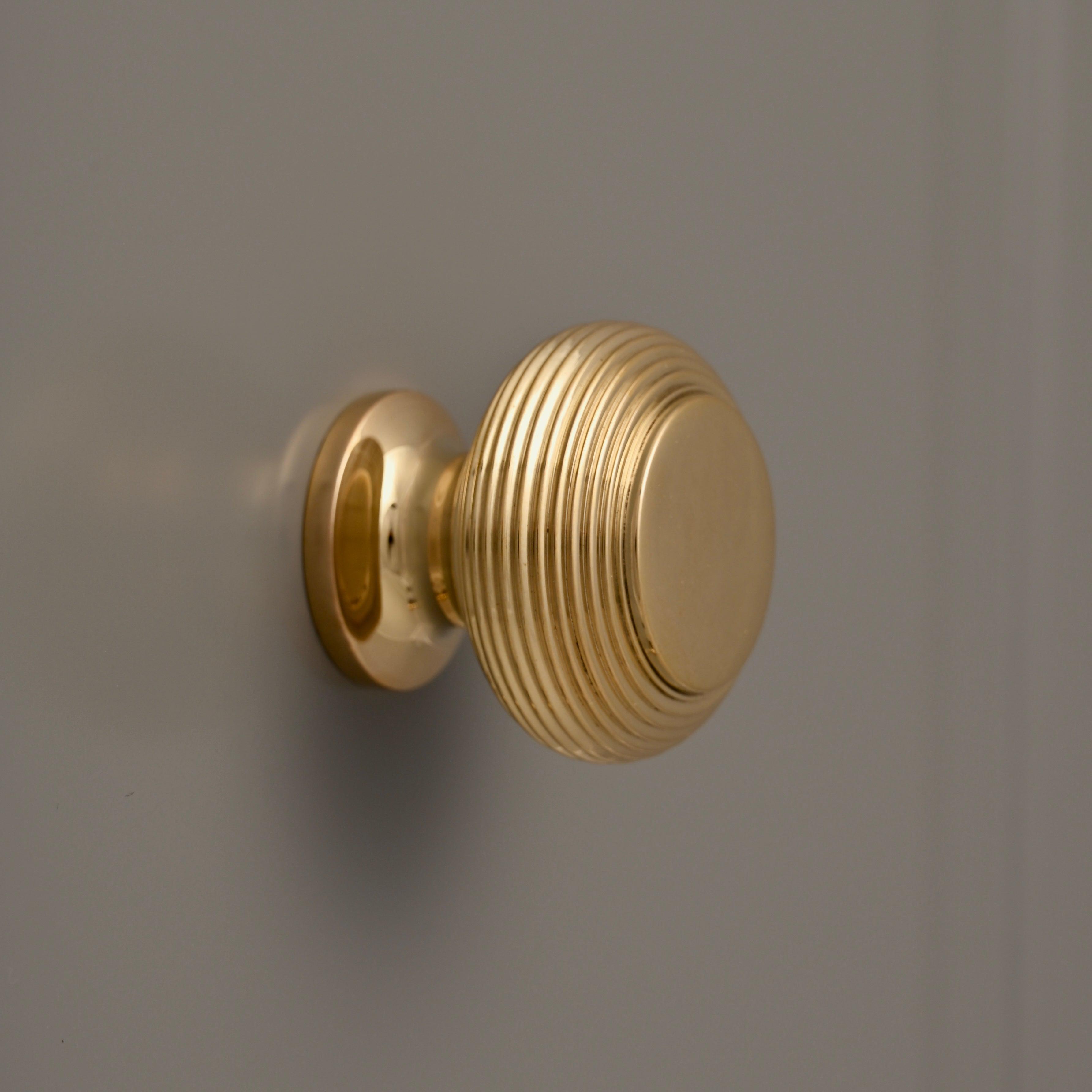 Solid Brass Beehive Cupboard Knobs-Cabinet Knobs-Yester Home