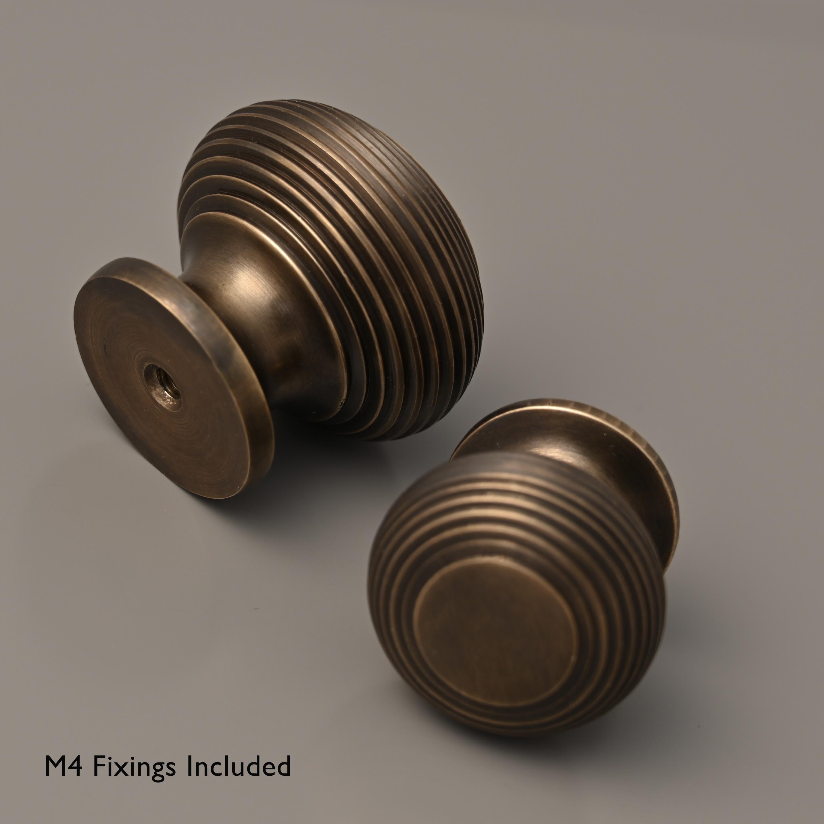 Solid Brass Beehive Cupboard Knobs-Cabinet Knobs-Yester Home