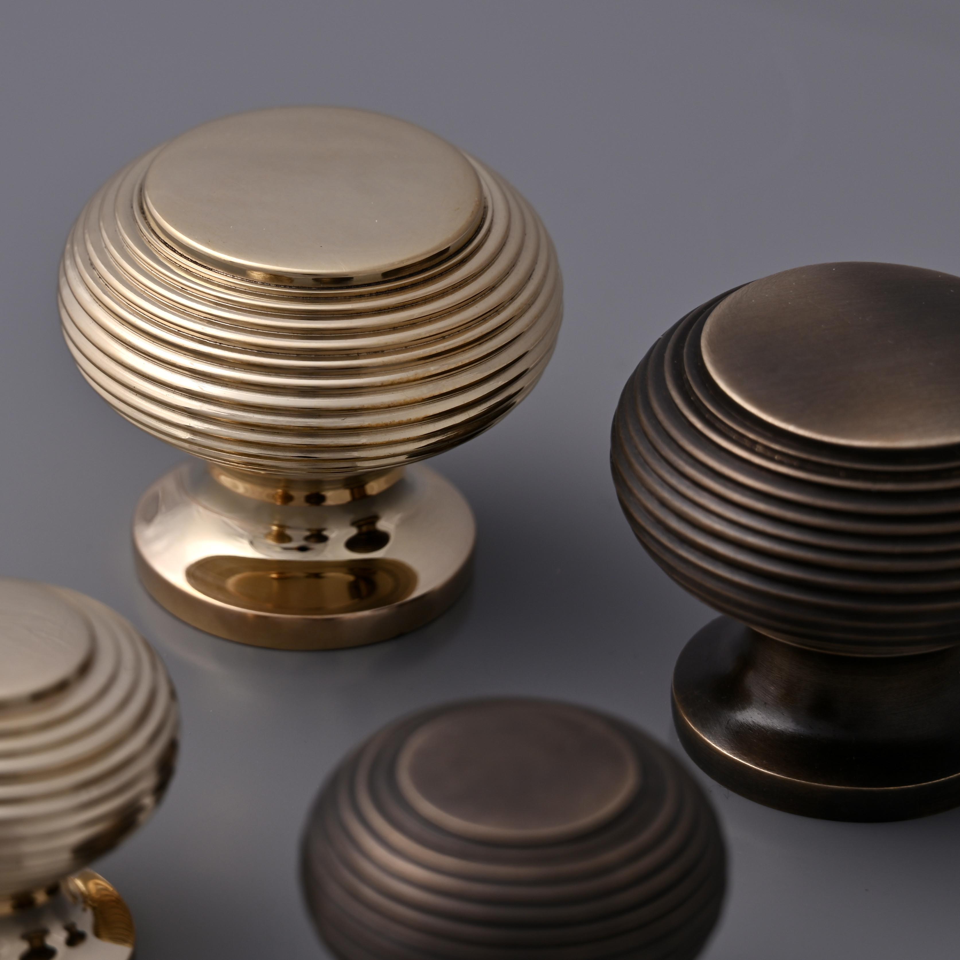 Solid Brass Beehive Cupboard Knobs-Cabinet Knobs-Yester Home
