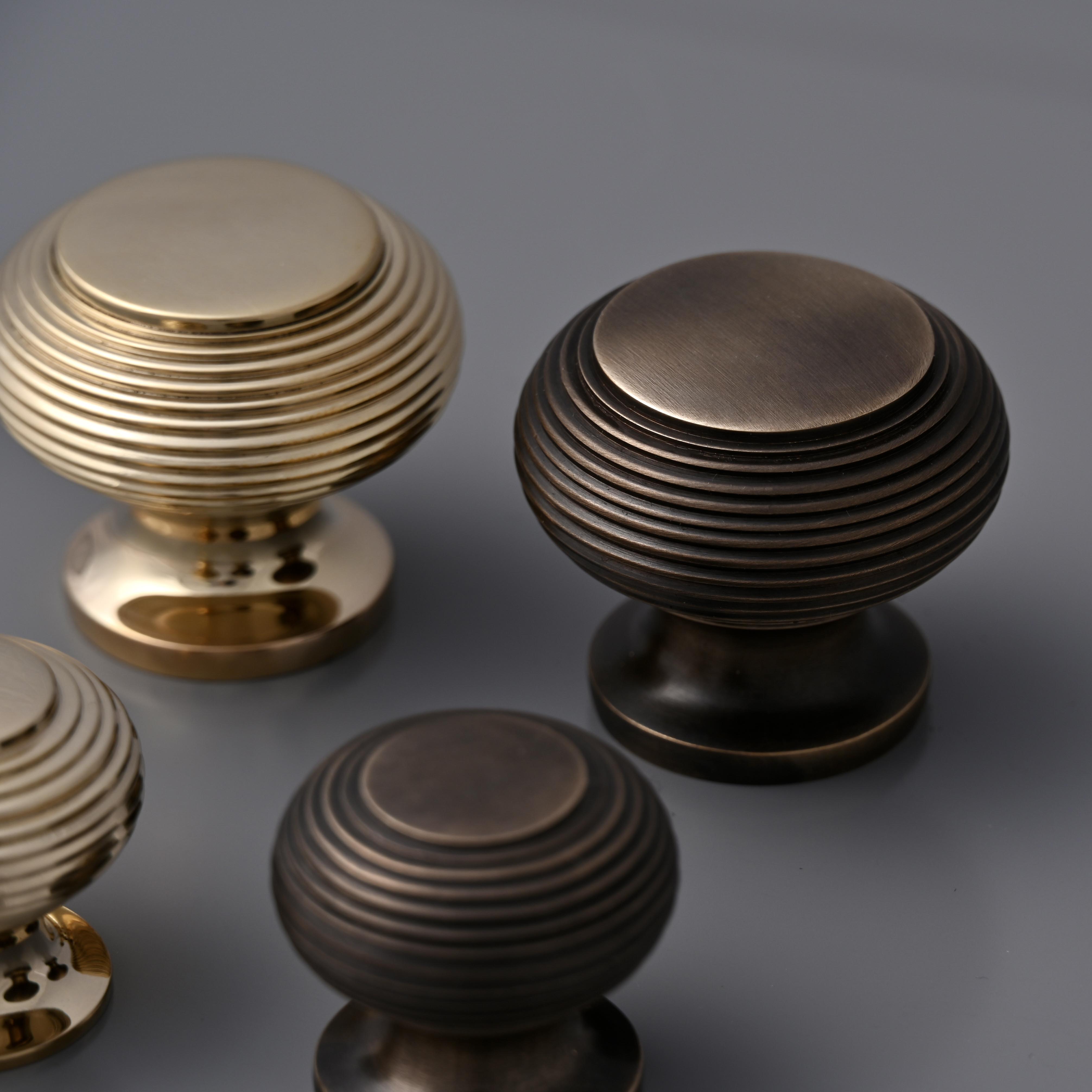 Solid Brass Beehive Cupboard Knobs-Cabinet Knobs-Yester Home