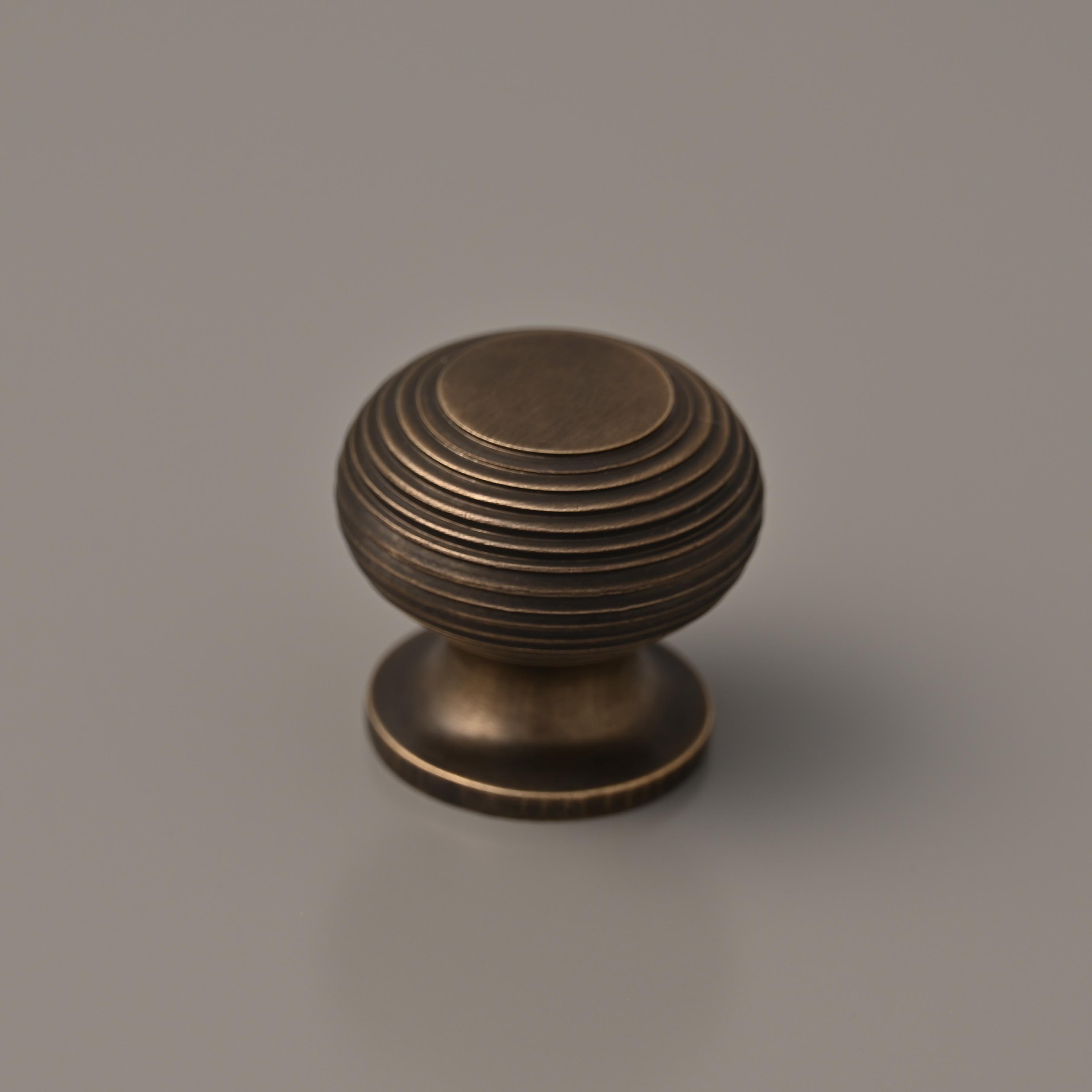 Solid Brass Beehive Cupboard Knobs-Cabinet Knobs-Yester Home