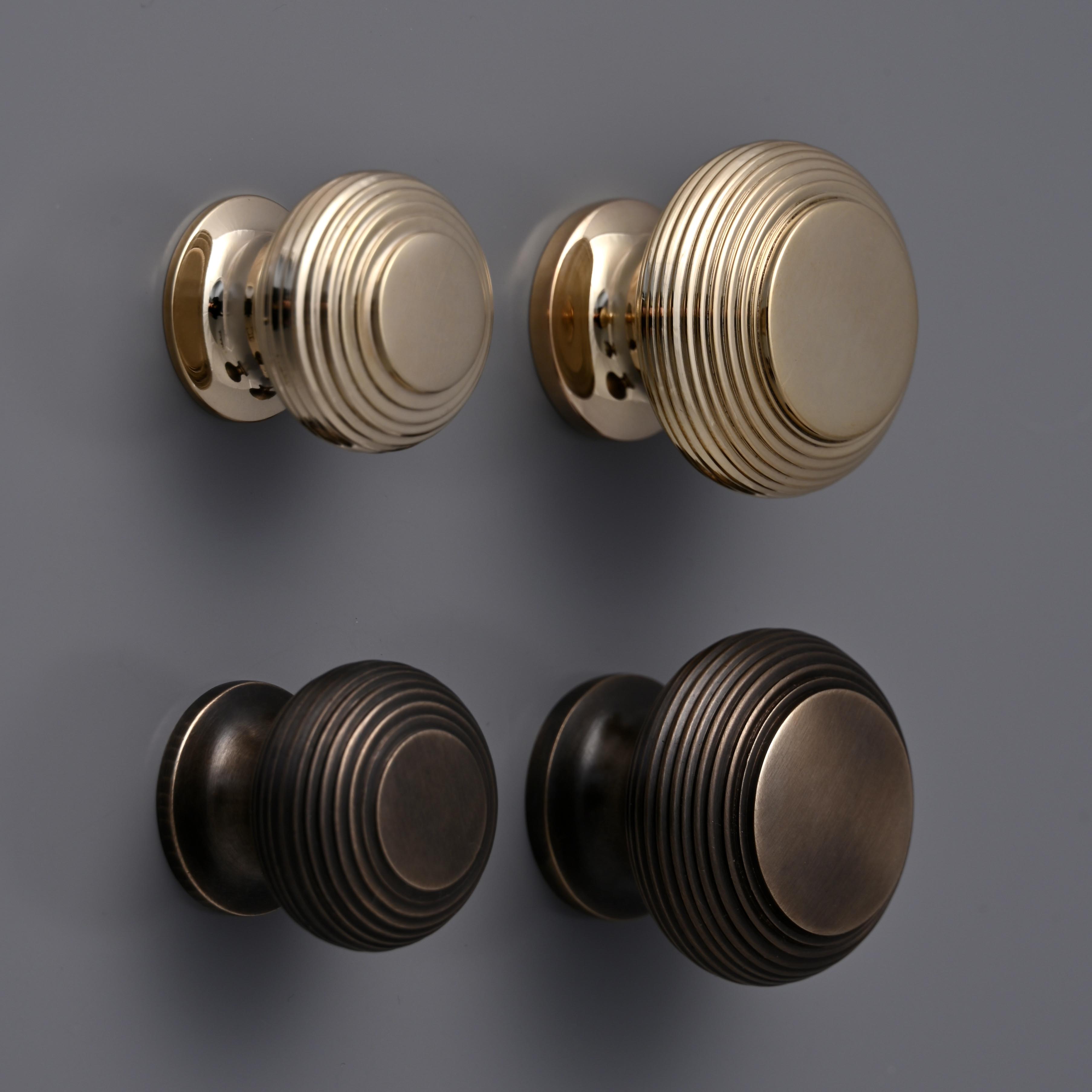 Solid Brass Beehive Cupboard Knobs