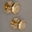 Solid Brass Georgian Mortice Door Knobs (Unsprung)-Mortice Knobs-Yester Home