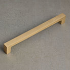 Solid Brushed Satin Brass Square Bar Pull Handles | 4 Sizes-Cabinet Handles-Yester Home