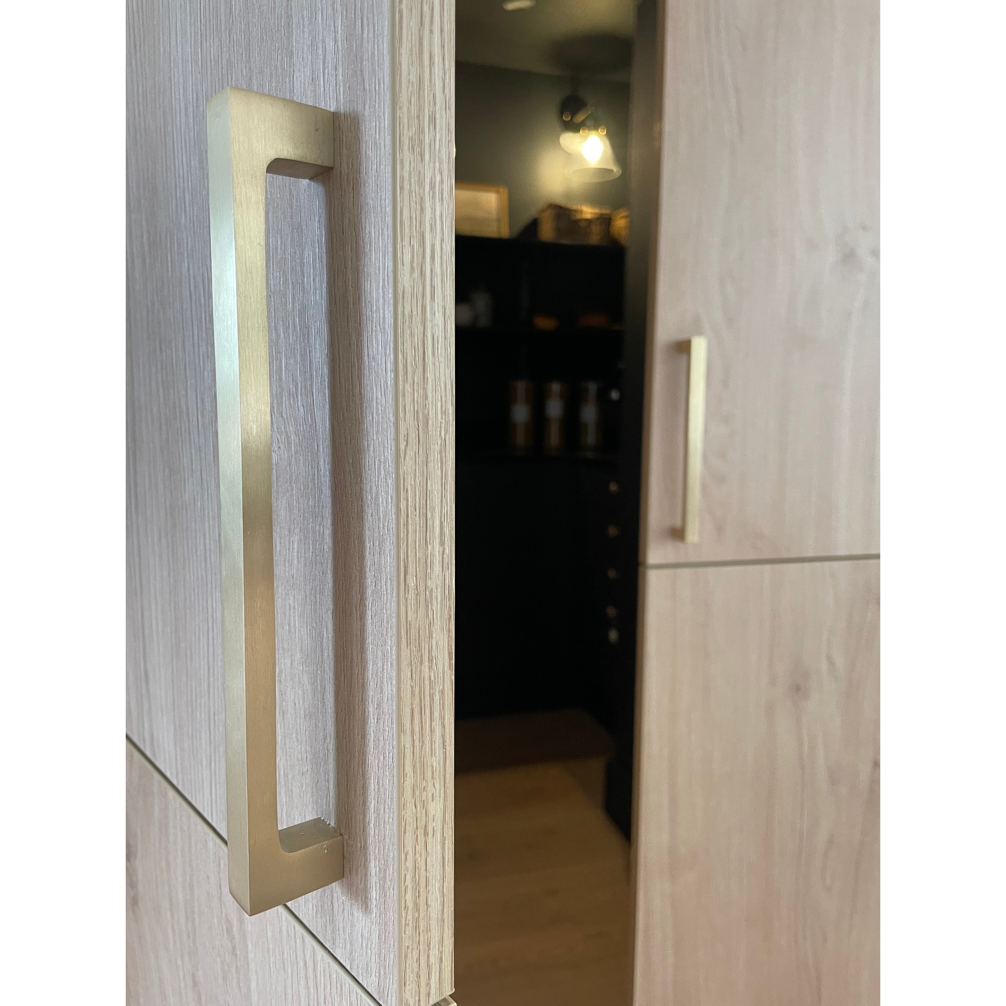 Solid Brushed Satin Brass Square Bar Pull Handles | 4 Sizes - Cabinet Handles - Yester Home - Yester Home