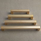 Solid Polished Brass Square Bar Pull Handles | 4 Sizes-Cabinet Handles-Yester Home
