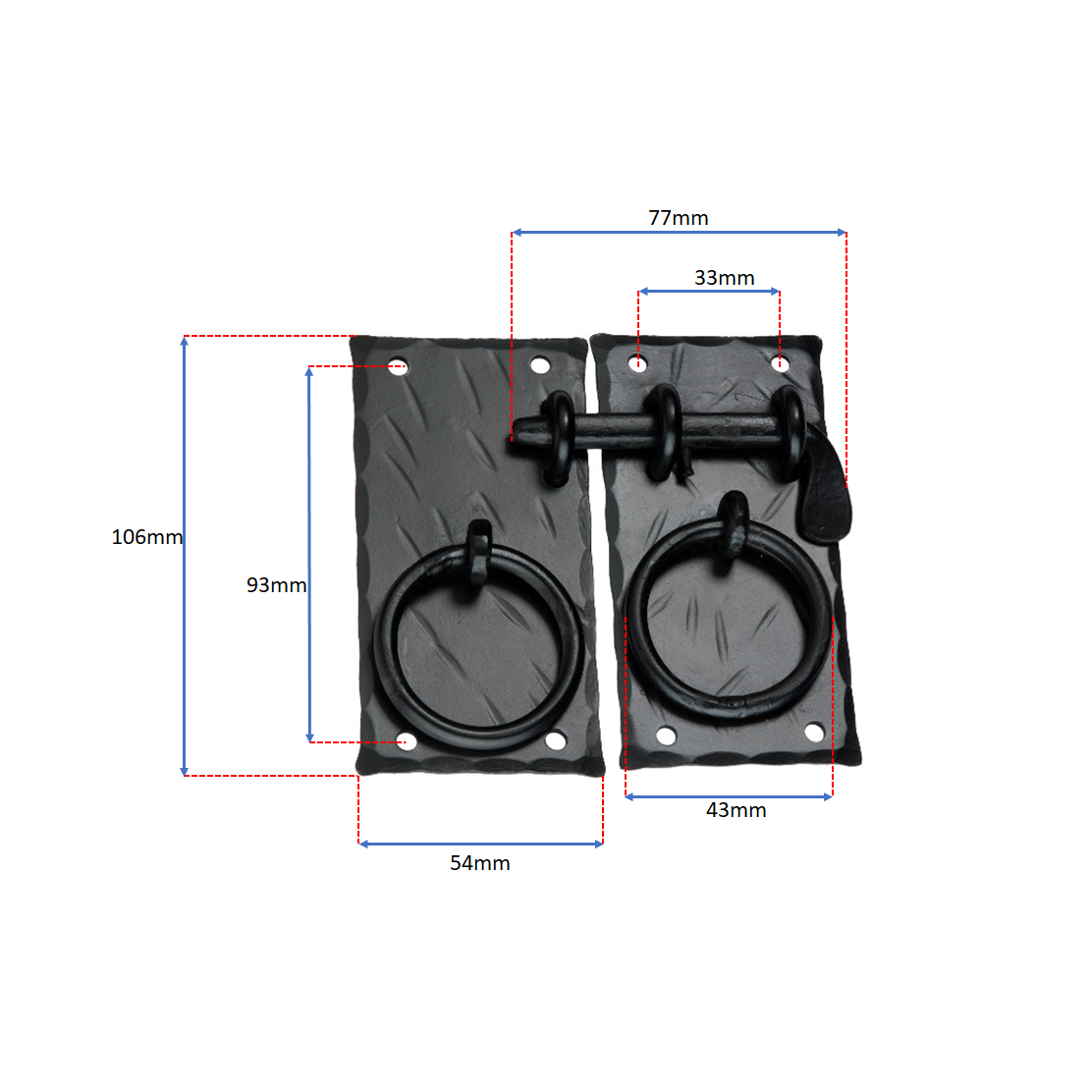 Spike Cabinet Lock Large Matt Black-Cabinet Locks-Yester Home