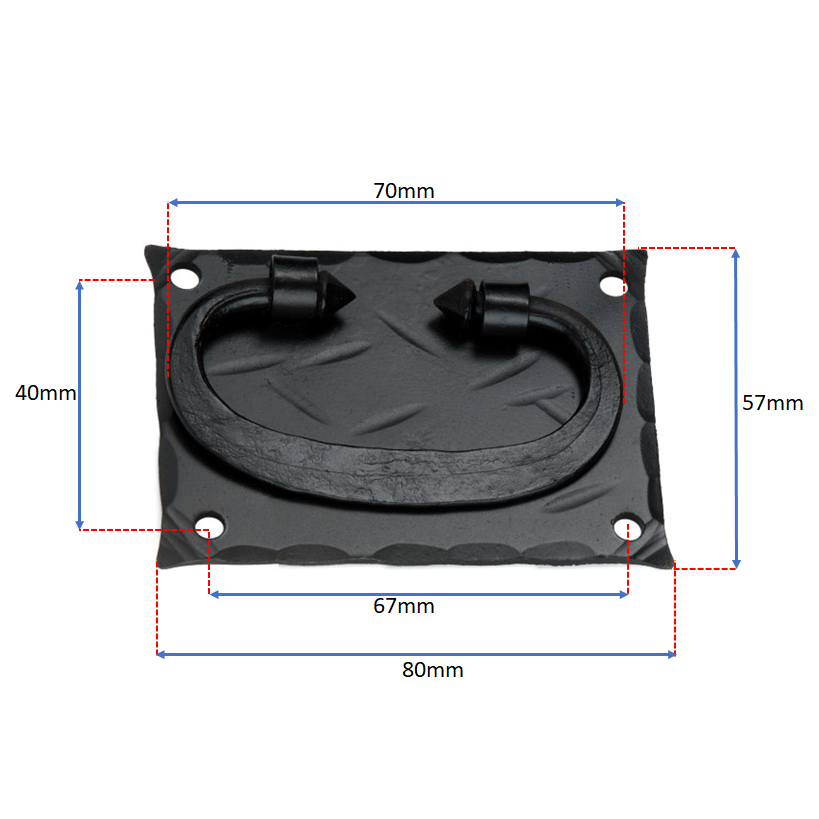 Spike Ring Drop Pull Matt Black-Ring Drop Pulls-Yester Home