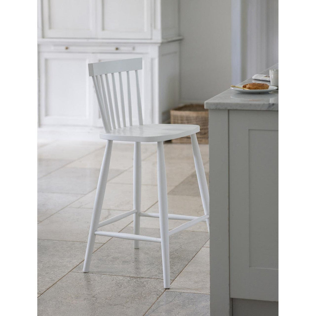 Spindle Bar Stool in Lily White - Beech