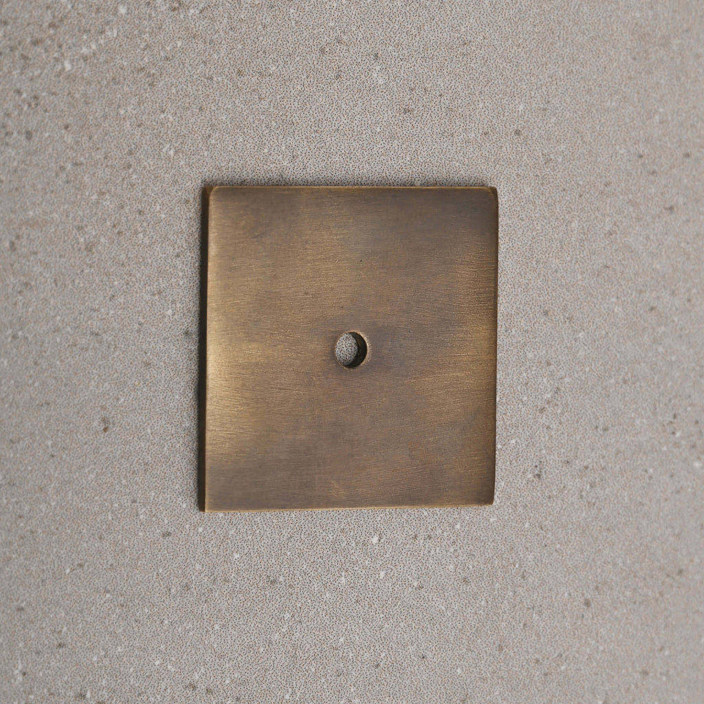 Square Brass Knob Backplate-Cabinet Knobs-Yester Home