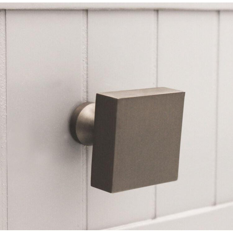 Square Cupboard Knob Gunmetal Grey-Cupboard Knobs-Yester Home