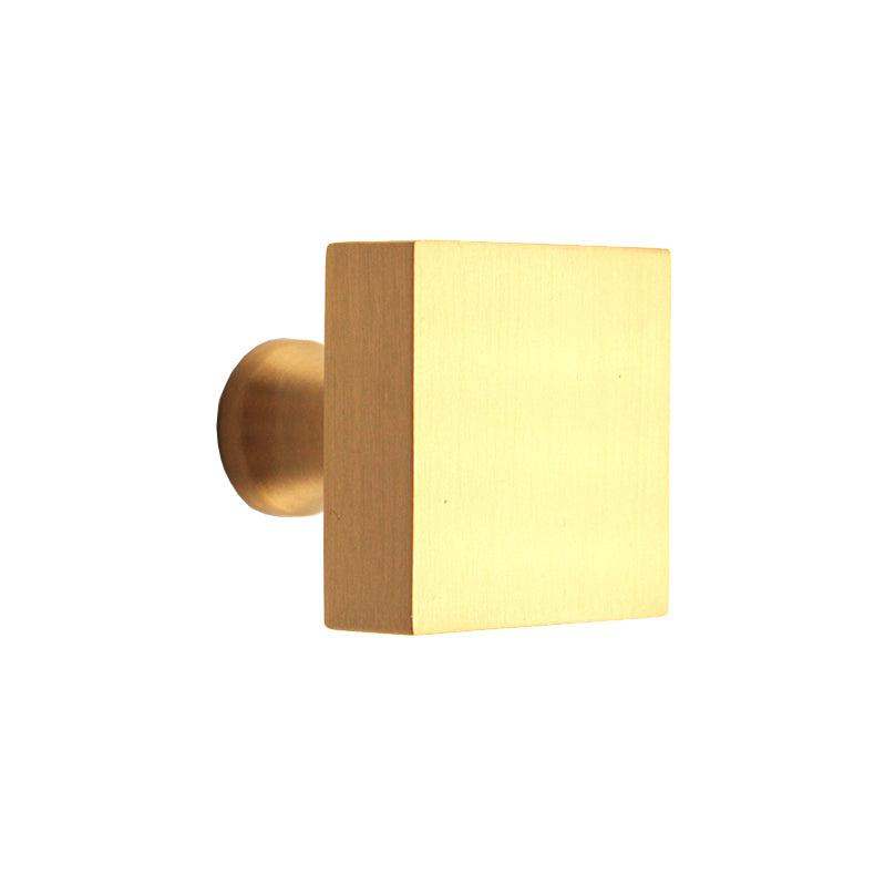Square Cupboard Knob Satin Brass-Cupboard Knobs-Yester Home