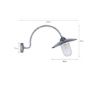 St Ives Arched Swan Neck - Galvanised Steel-Outdoor Lighting-Yester Home