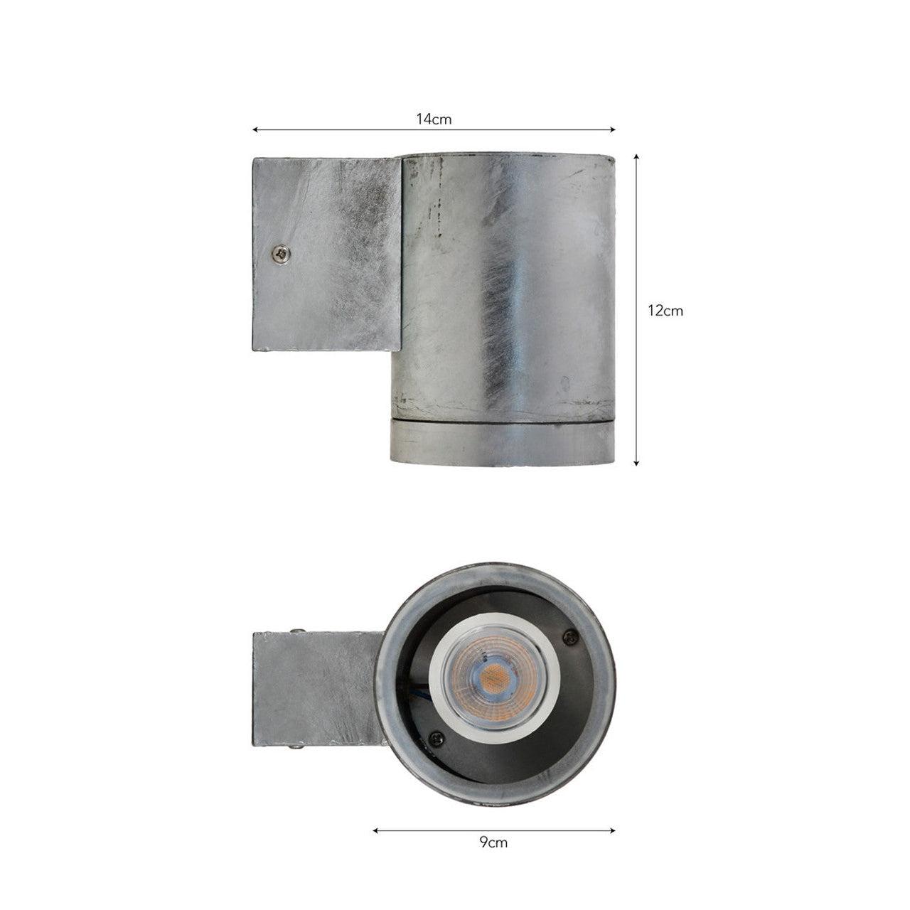 St Ives Down Light, Large - Galvanised Steel-Outdoor Lighting-Yester Home