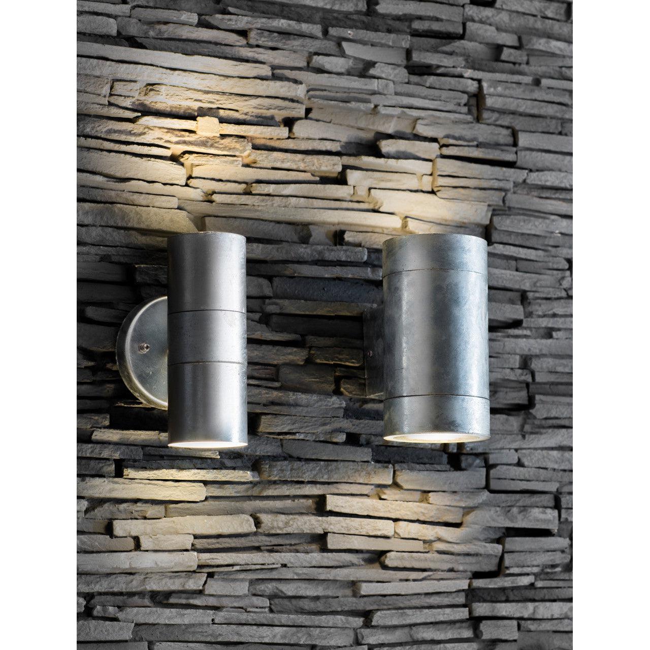 St Ives Up & Down Light, Large - Galvanised Steel-Outdoor Lighting-Yester Home