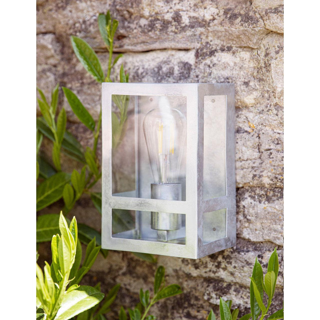 St Ives Wall Lantern - Galvanised Steel-Outdoor Lighting-Yester Home