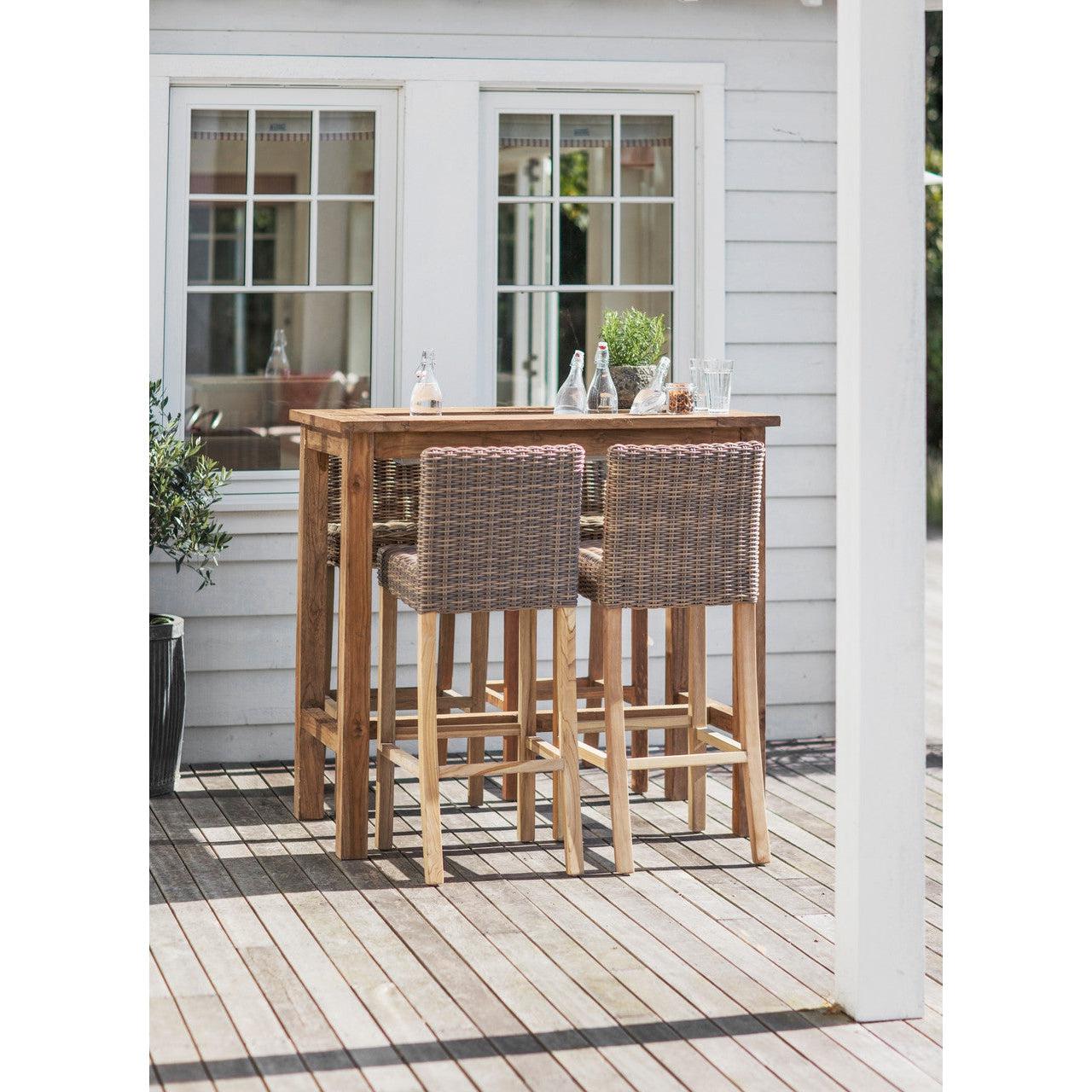 St Mawes Drinks/Planter Bar Table, 120cm - Teak-Outdoor Bar Tables & Sets-Yester Home