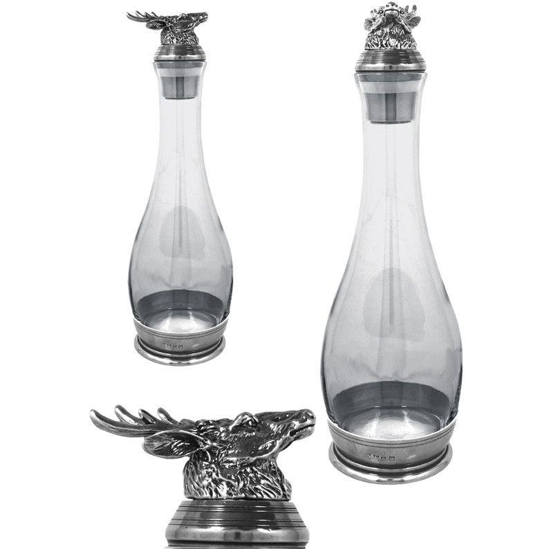 Stag Pewter Crystal Decanter