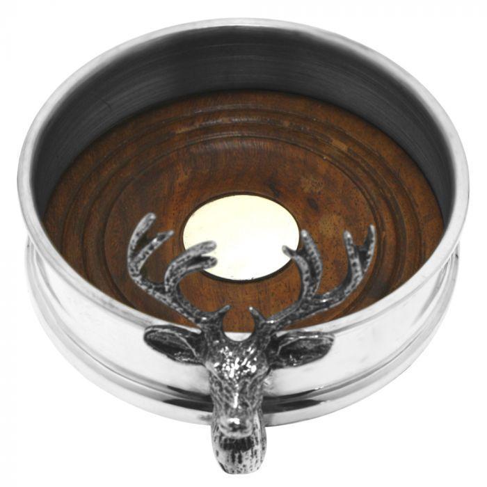 Stag Pewter Wine Bottle Coaster-Bottle Coasters-Yester Home