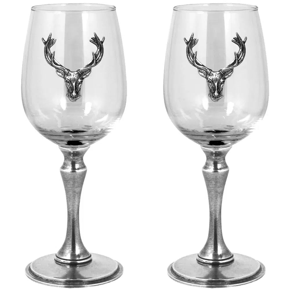 Stag Pewter Wine Glass Set - Wine Glasses - English Pewter Company - Yester Home