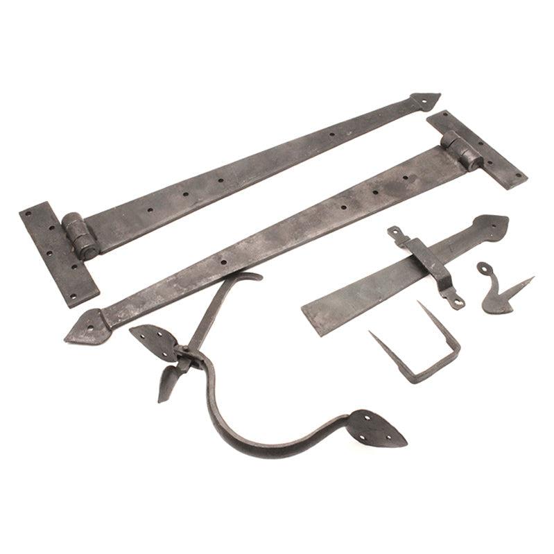Standard Handforged Kit (18") - Penny End Pewter - Handforged Latches & Hinges - Spira Brass - Yester Home