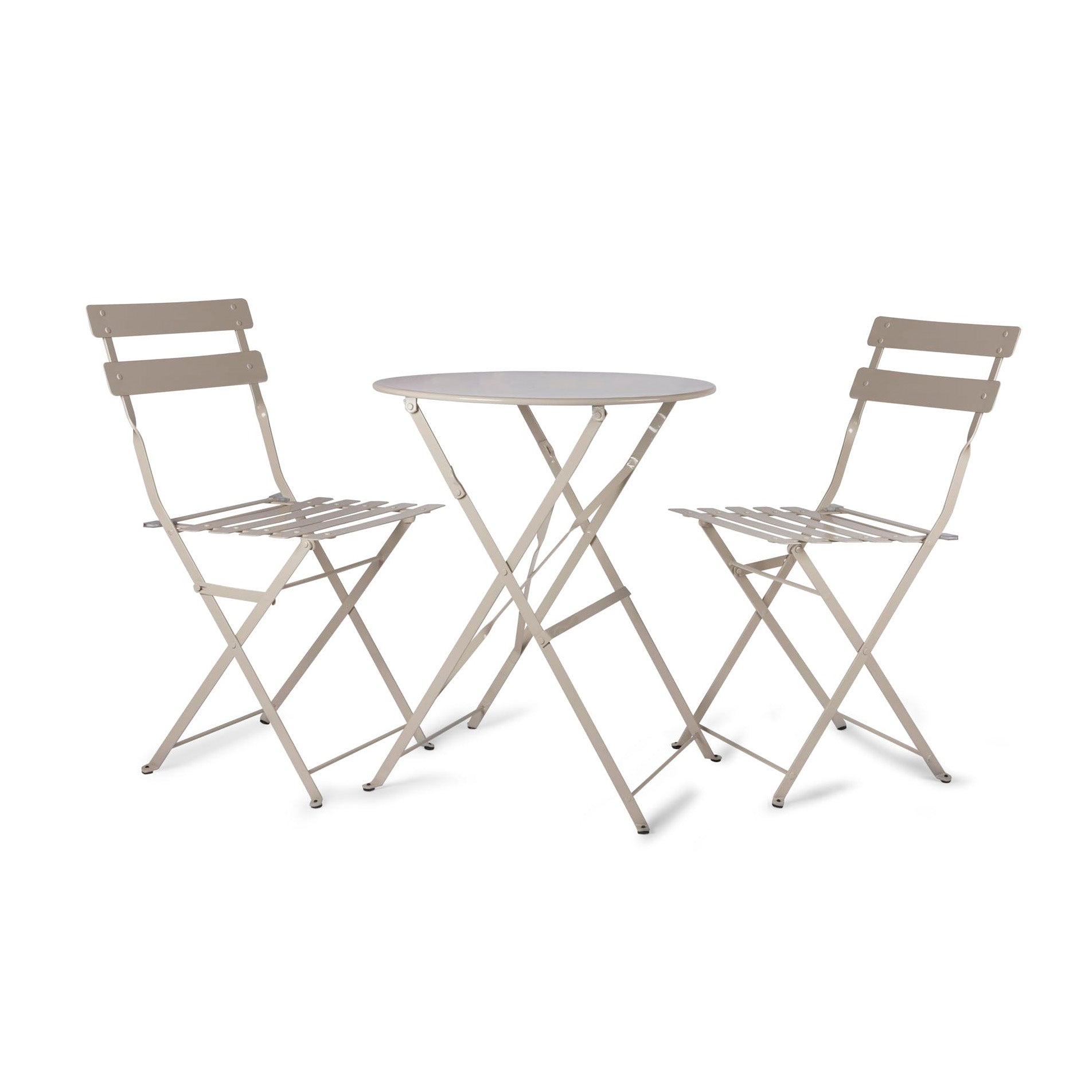 Steel Bistro Set - Clay Putty-Outdoor Tables & Chairs-Yester Home