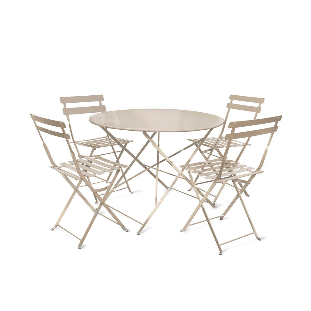 Steel Bistro Set - Clay Putty-Outdoor Tables & Chairs-Yester Home