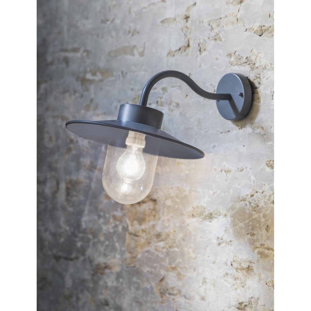 Swan Neck Light in Charcoal - Steel-Outdoor Lighting-Yester Home