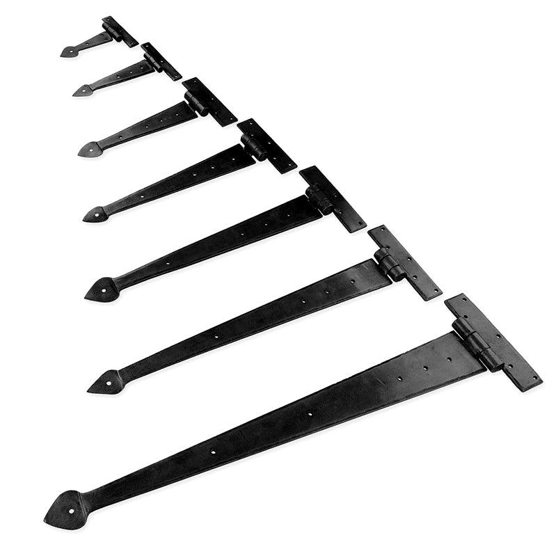 T - Hinges Arrow End Beeswax 15" 375mm-Handforged Hinges-Yester Home