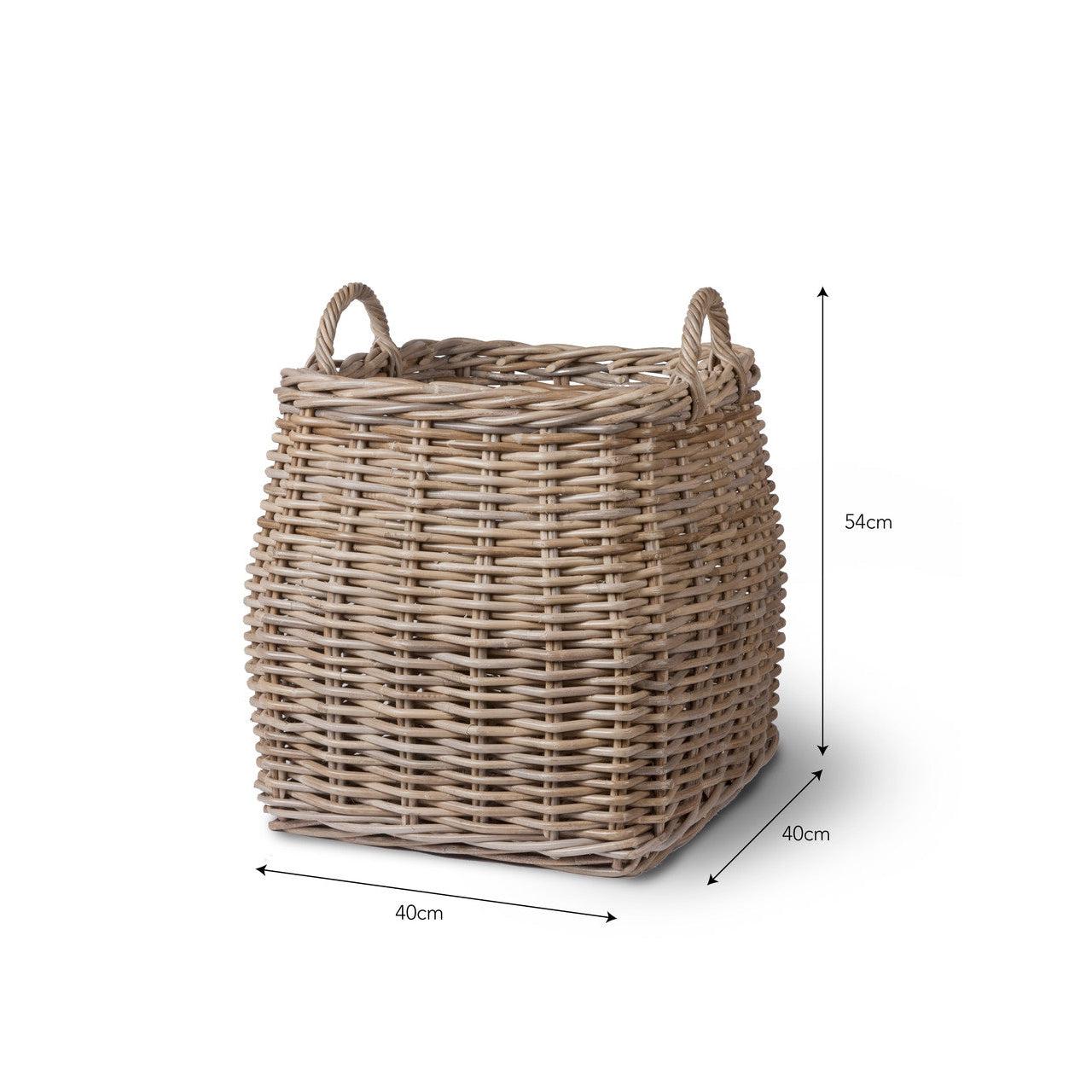 Tapered Basket - Rattan-Log Storage & Baskets-Yester Home