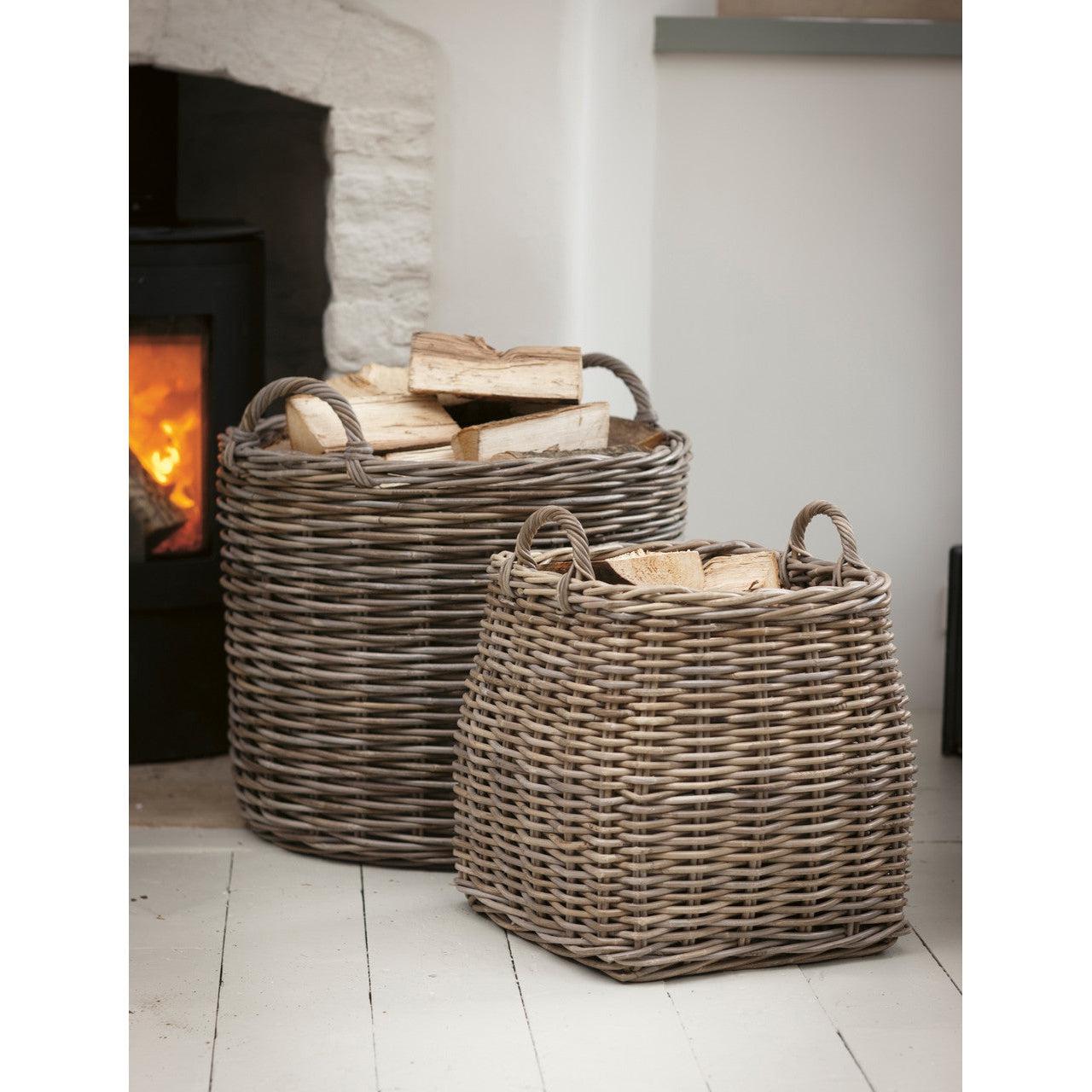 Tapered Basket - Rattan-Log Storage & Baskets-Yester Home